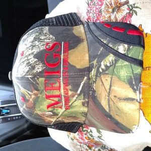 MEIGS Paving Asphalts & Emulsion Embroidered Camo Trucker Strapback Hat Cap